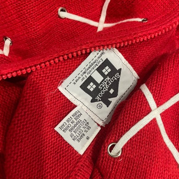 Storybook Knits Red and white HOLIDAYS BOOK LOVERS Cardigan Sweater sixe Small - Picture 13 of 14